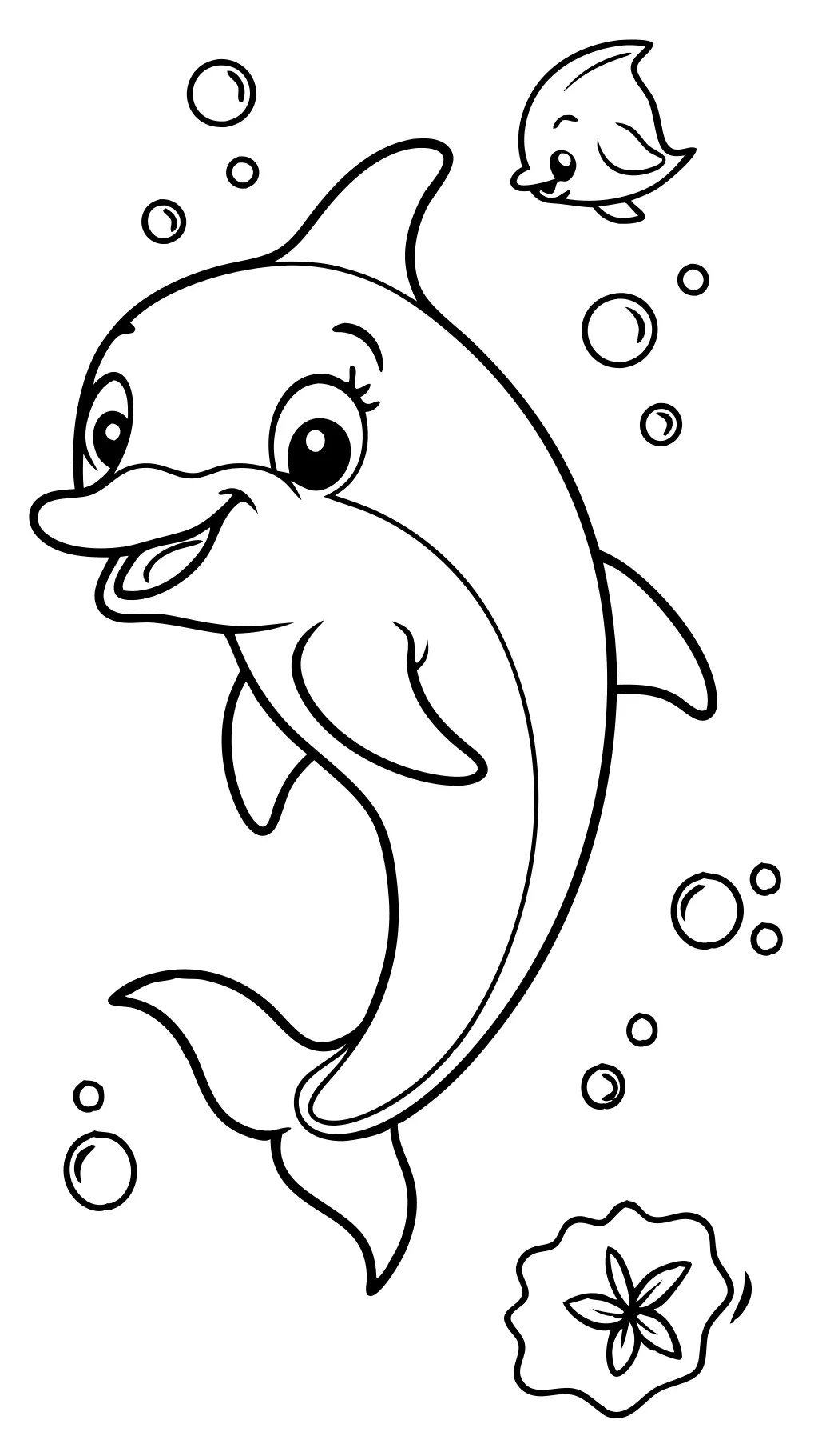 coloriages de dauphins mignon